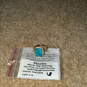 Joy In The Journey Gold Ring with Aqua Blue Quartz